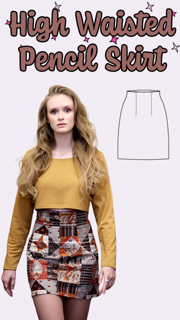 High Waisted Pencil Skirt PDF Digital Pattern